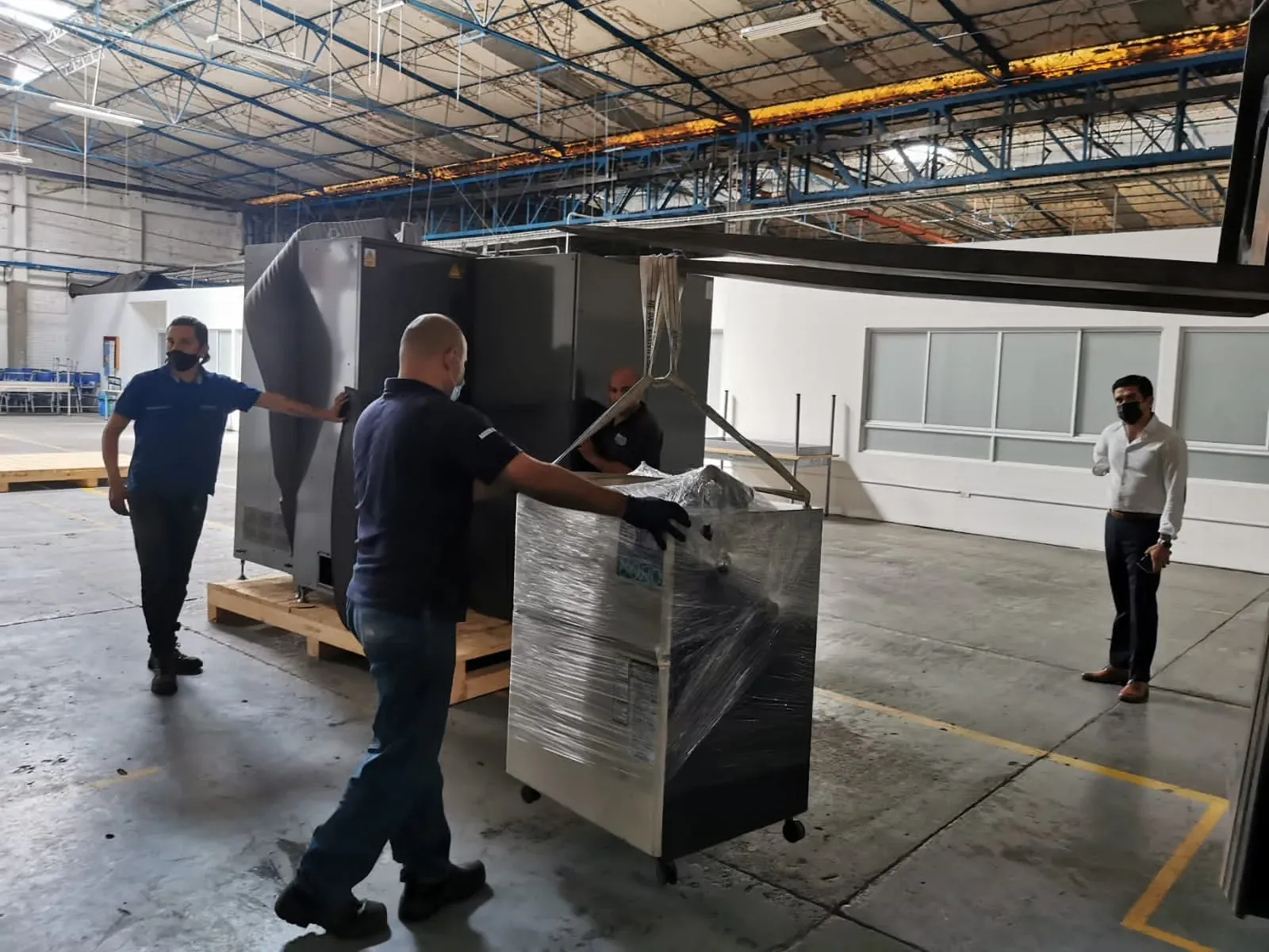New packed machine moved to its installation point